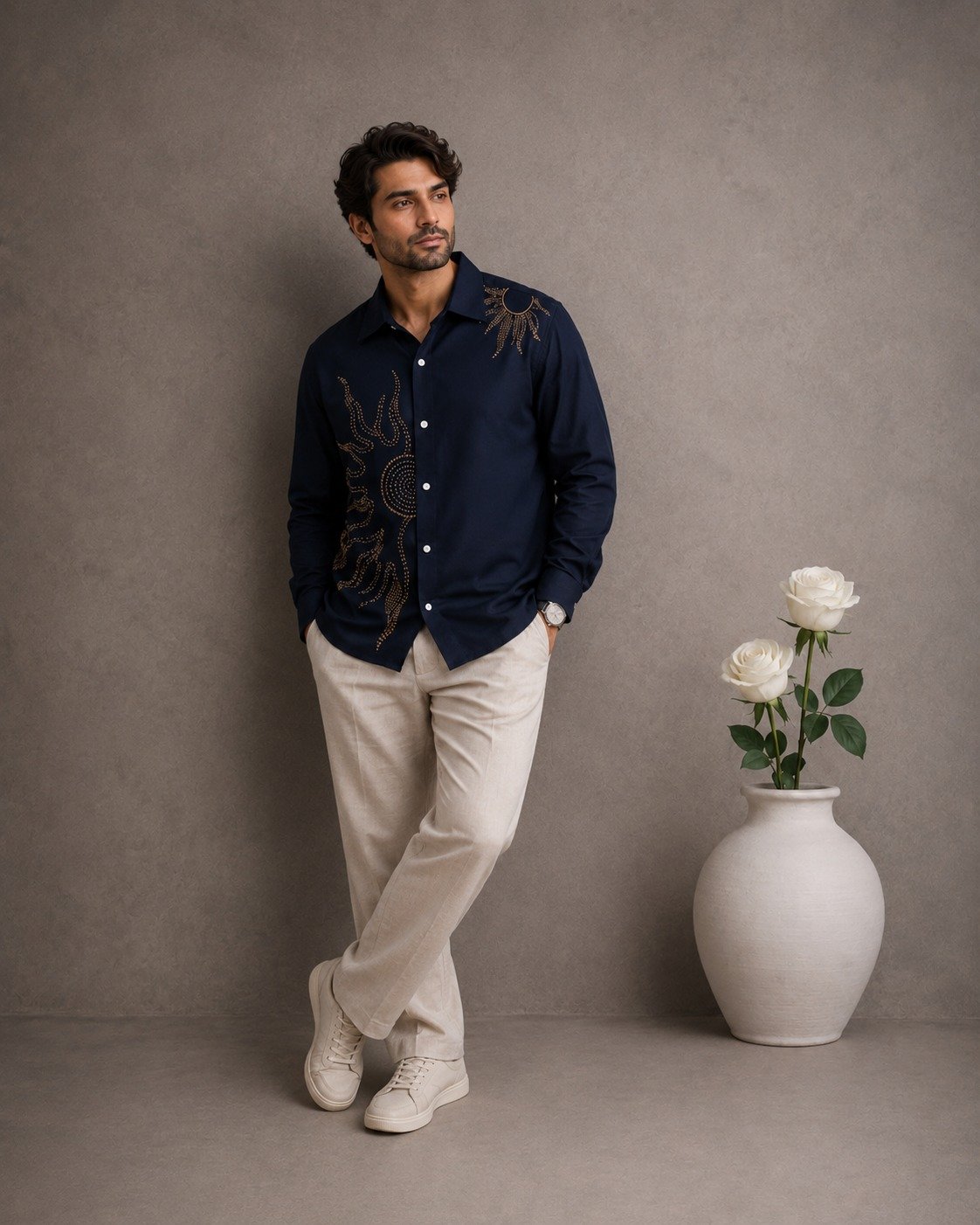 Midnight Black Cotton Formal Shirt